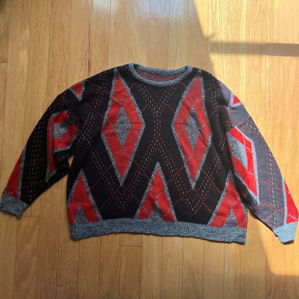 Reversible argyle sweater